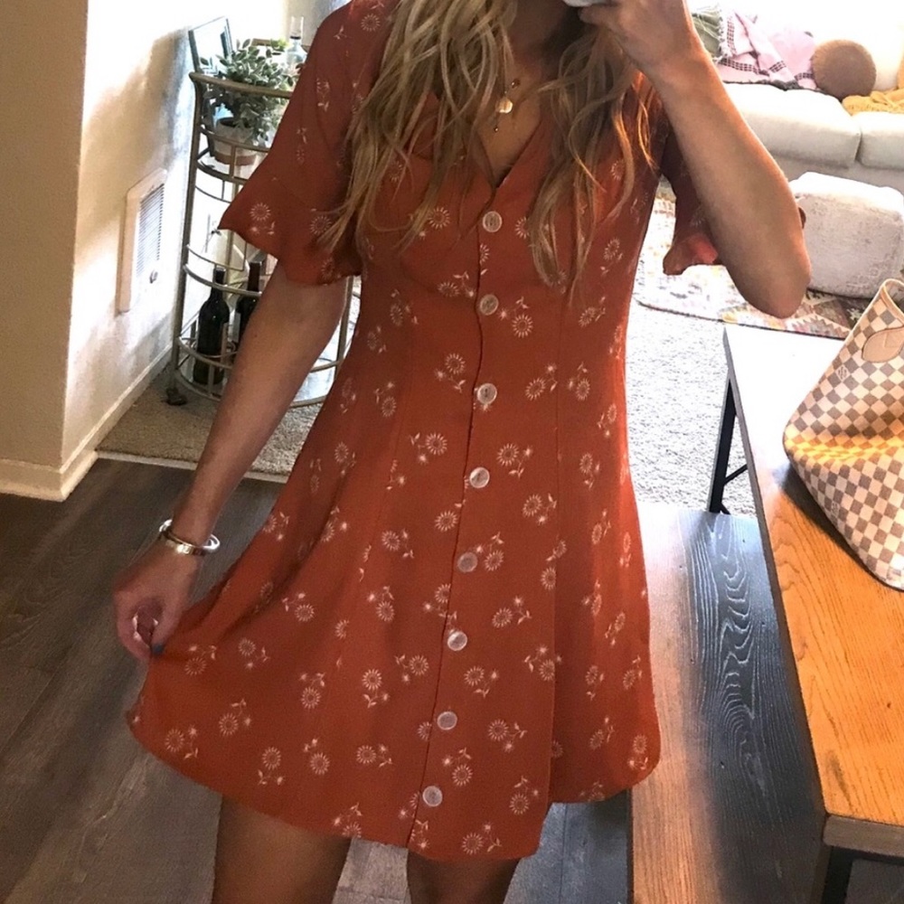 NWT UO Summer Nights Button Down Mini Dress